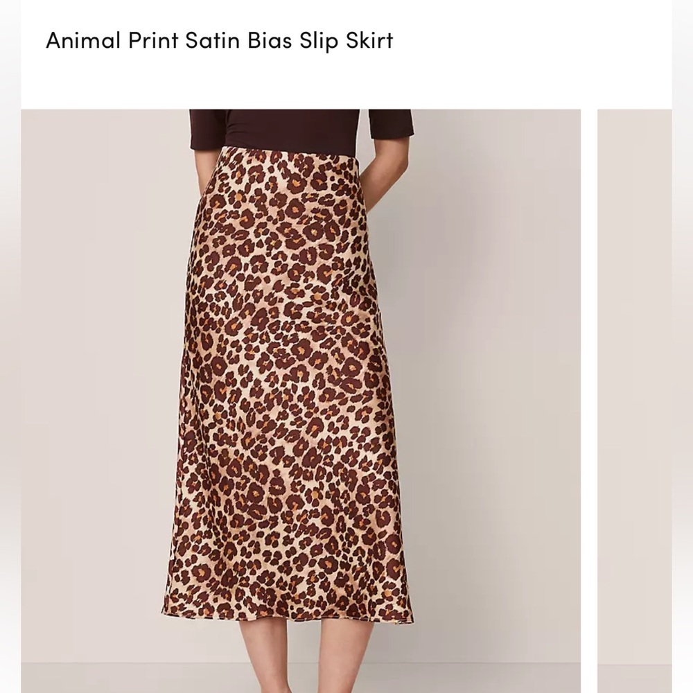 Ann Taylor Leopard Print Midi Skirt